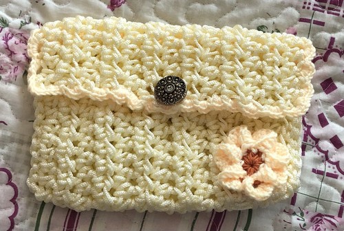 Handmade crochet clutch bag - crochet,