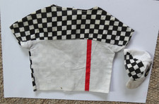 Ken Doll clothes from 1990s white and check top and peaked cap