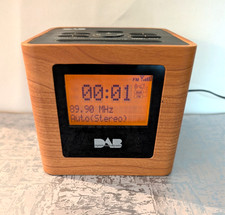 Dual DAB+ Digital Alarm Clock Radio  Wood Grain Finish FM/DAB Retro Style