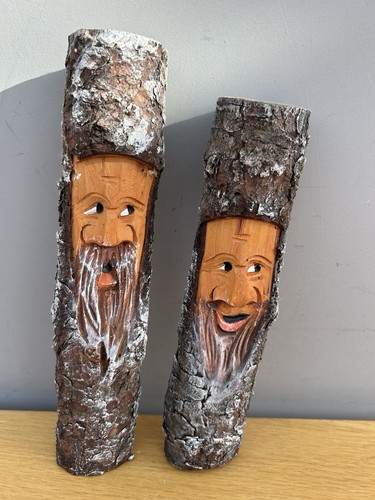 Vintage carved tree - carved,
