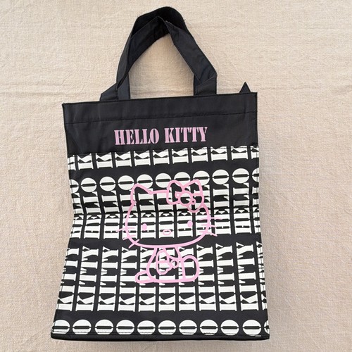 Hello kitty black fabric tote - black,
