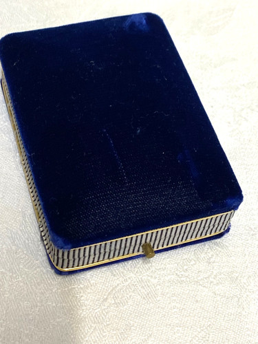 Vtg blue velvet ribbon trim - blue, &