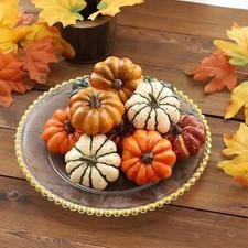 9PCS Pumpkin Fall Decoration Small Foam Fake Faux Artificial Pumpkins for Autumn