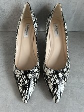 LK BENNETT ‘Florida’ Women’s Black + White Heels Slip On Shoes Size UK 6.5 NEW