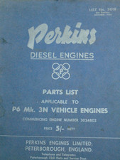 Perkins Parts List  Diesel Engines P6 MK 3N