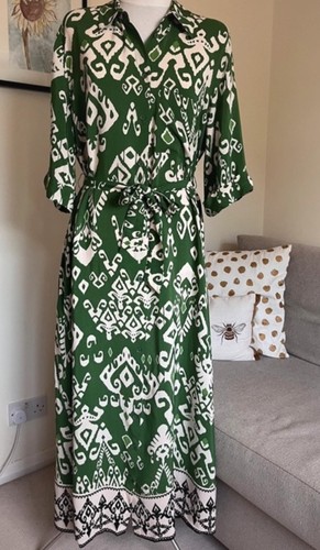 Zara dress green geometric - zara,