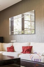 3Ft11 X 2Ft8 120cm X 80cm Triple Bevelled Wall Mirror with Block Corners