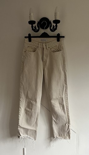 Cream jeans with ankle - cream, fray