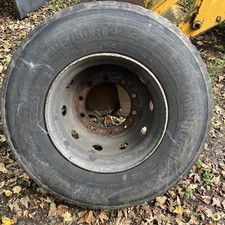 295 80 22.5 Hgv drive tyre Continental Retread 6mm  10 Stud Steel Rim