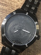 Marc Ecko Men’s Watch All Black Gemmed Bezel Skulls On Dial New Battery