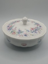 VTG Wedgwood "Angela" Dish w/Lid Scalloped Edge Trinket/Candy Bowl Floral UK