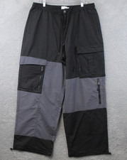 Topman Extreme Baggy Cargo Pants Men 38 x 32  Jogger Pullon Drawstring Patchwork