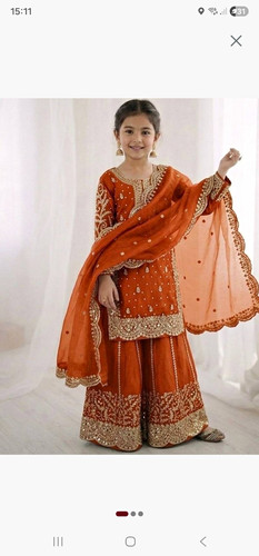 Girls orange embroidered - orange,