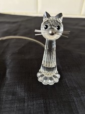 Vintage Swarovski Tall Crystal Glass Cat