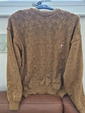 Oscar Jacobson Golf Windstopper Lined Chunky Knit Mustard Jumper XXL