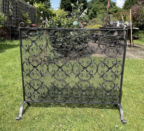 Antique fire guard - guard, wrought