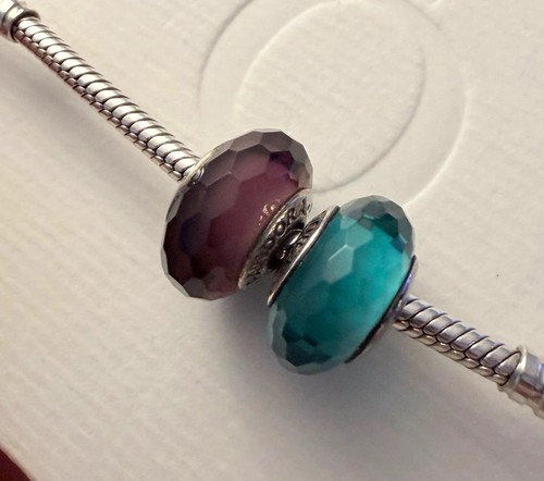 Pandora teal purple murano - pandora,