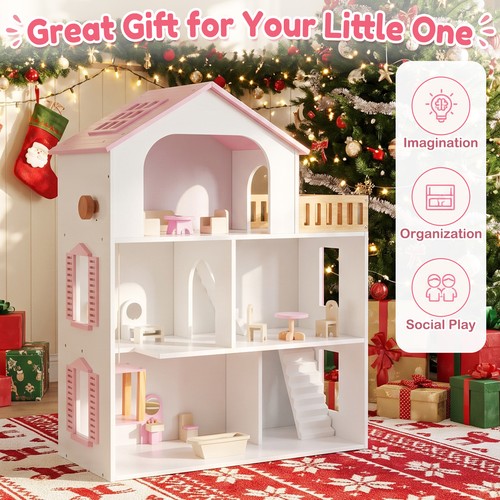 Costway story wooden - 3-story,