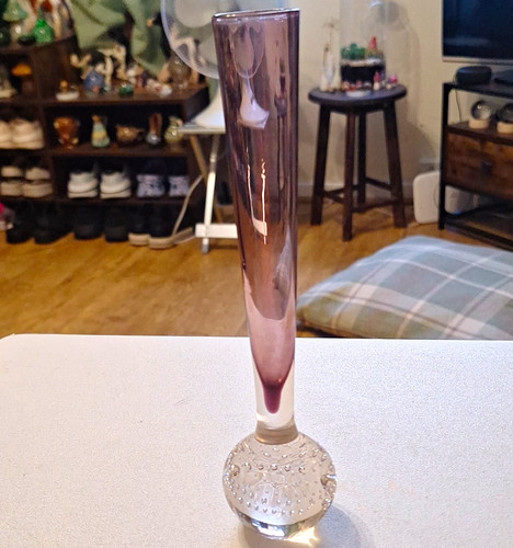 Purple clear glass bud - &,