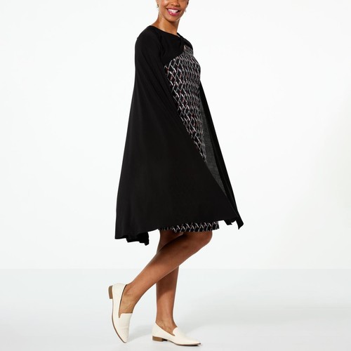 Antthony black printed cape - antthony,