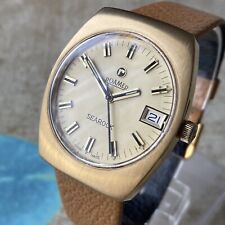 Roamer Watch SEAROCK Mens Vintage 1970s Swiss Manual Wind Champagne Dial 33x38mm