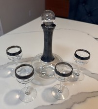 Glass Decanter With Silver