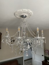 Joanne 8 Arm Chandelier Marie Therese Style Ceiling Light Clear Silver Chrome