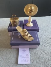 Leonardo Collection Vintage 90s/00 Gold Hat/Bag/Shoes Ornament Boxed