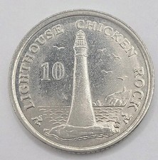 2009 Isle of Man QEII Chicken Rock Lighthouse Circulated Ten Pence 10p coin