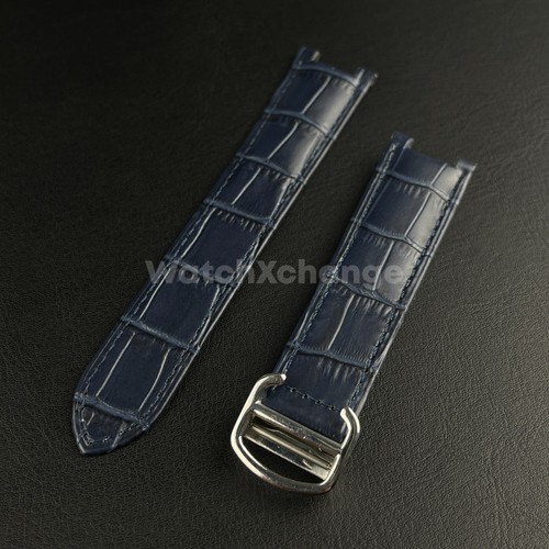20mm blue genuine - blue, leather