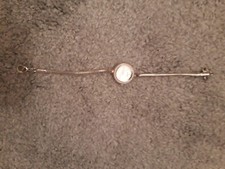 Accurist sterling silver diamante charm bracelet watch NEEDS A CLEAN & BATTERY