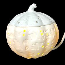 PartyLite Scentglow Glowing White Pumpkin Electric Ceramic Wax Warmer P92554A