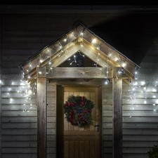 Christmas Icicle String Light LED Ice White 8 Functions Water Resistant 29.8m