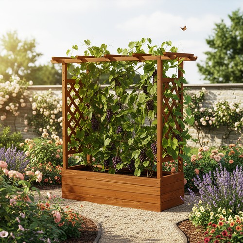 Wooden large outdoor - large, planter