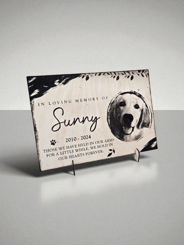 Dog memorial engraved wood - memorial,