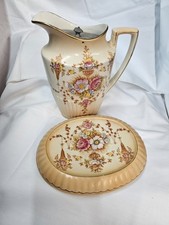 Vintage Original Crown Devon Fieldings Floral Patten Jug with Lid & Teapot Stand