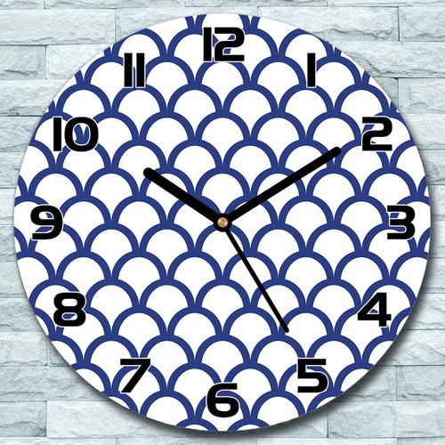 Glass wall clock fish - wall,