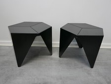 Pair of Isamu Noguchi Prismatic tables VITRA -  Black mid century modern