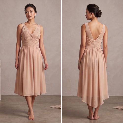 Nude pink dipped - dipped, dress