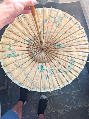 Vintage bamboo parasol - vintage,
