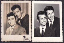Two Vintage Studio Photographs Men Affectionate Gay Int Suits Tailoring
