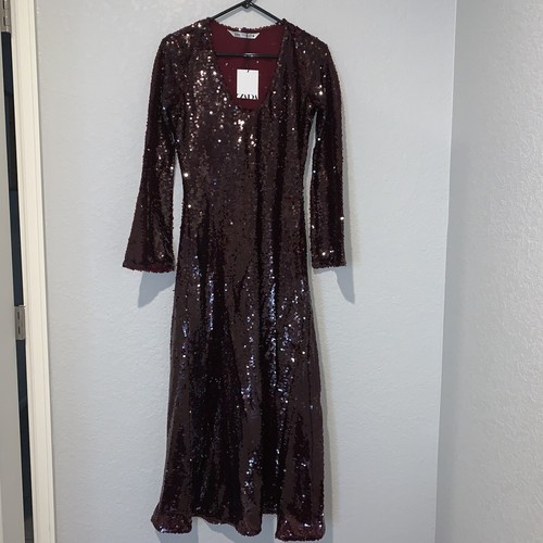New zara sequin maroon - sequin, dress
