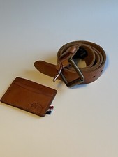 Superdry Brown Leather Belt And Cardholder Set 