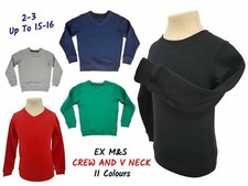 Ex M&S School Jumpers Sweaters Uniform Long Sleeve Childrens Boys Girls Kids