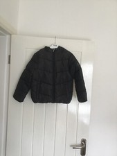 Boys Puffer Coat Age 5-6 Year Black With Hood Fleece Lined BNWT Studio