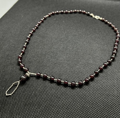 Vintage garnet round - garnet, bead