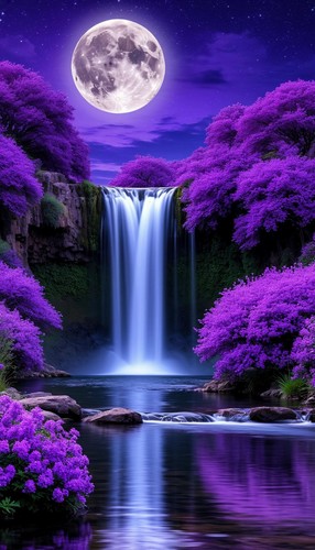 Purple fantasy lavender - fantasy, moon
