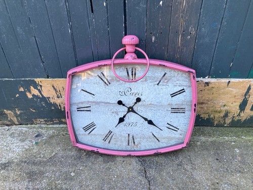 Large pink paris - paris, clock
