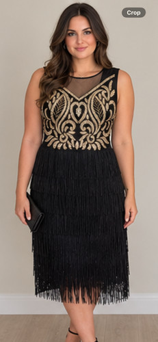 1920s flapper dress black - flapper, gold