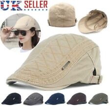 Retro Men Cotton Ivy Flat Cap Newsboy Adjustable Beret Cabbie Gatsby Driving Hat